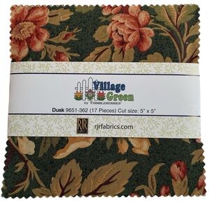 Village Green by Thimbleberries Dusk 5” Charm Pack Fabric Bundle 17 Pieces 2 Pk